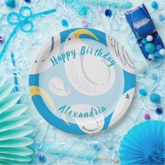 Assiettes En Carton Enfants Albatross Anniversaire - Thème Océan Table