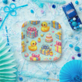 Assiettes En Carton Enfants Canard jaune Anniversaire Plaques papier (Fête)
