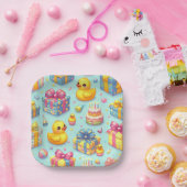 Assiettes En Carton Enfants Canard jaune Anniversaire Plaques papier (Fête)