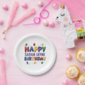 Assiettes En Carton Enfants colorés Bonne fête d'anniversaire Plaques (Fête)