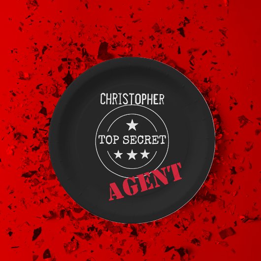Assiettes En Carton Enfants d'agents secrets personnalisés