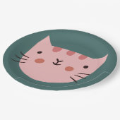 Assiettes En Carton Enfants d'anniversaire de chats (Angle)
