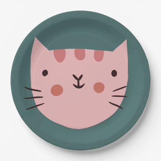 Assiettes En Carton Enfants d'anniversaire de chats (Devant)
