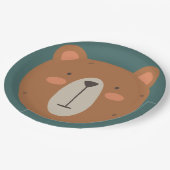 Assiettes En Carton Enfants d'anniversaire de l'ours (Angle)