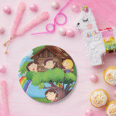 Assiettes En Carton Enfants Dans Une Cabine (Fête)