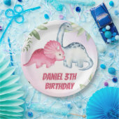Assiettes En Carton Enfants Dinosaur 3e fête d'anniversaire (Fête)