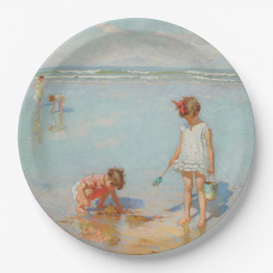 Assiettes En Carton Enfants en bord de mer (Summer Beach Scene)
