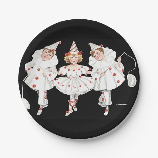 Assiettes En Carton Enfants Enfants Pierrot Clown Plaques d'anniversai (Devant)