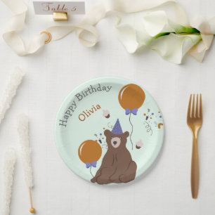 Assiettes En Carton Enfants Fête Ours Anniversaire