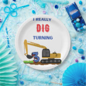 Assiettes En Carton Enfants Je Creuse Vraiment Tourner 3 Excavateur (Fête)
