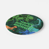 Assiettes En Carton Enfants Jurassic Dino Personnalisé Dinosaure Anniv (Angle)