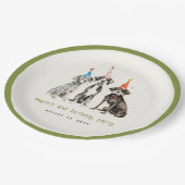 Assiettes En Carton Enfants mignons Aquarelle Chien mou Fête d'anniver (Angle)