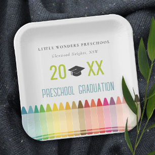 Assiettes En Carton Enfants mignons Crayon Fun Rainbow Preschool Gradu