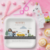 Assiettes En Carton Enfants mignons Véhicule Urbain Voiture Route N'im (Fête)