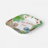 Assiettes En Carton Enfants personnalisés Dinosaure Anniversaire (Angulaire)