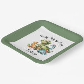 Assiettes En Carton Enfants personnalisés Dinosaure Anniversaire (Angulaire)