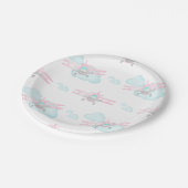 Assiettes En Carton Enfants Pink Avion Volant Aviation Anniversaire (Angle)