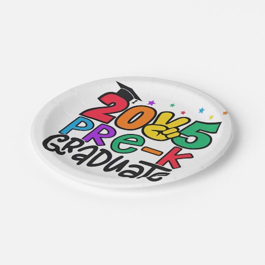 Assiettes En Carton Enfants pré-K Grad 2025 Préscolaire Graduation (Angle)