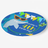 Assiettes En Carton Enfants requin bleu Fintastic Anniversaire (Angle)