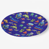 Assiettes En Carton Enfants ROBOT Anniversaire Fête Bleu Drôle Carton (Angle)