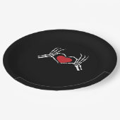 Assiettes En Carton Enfants Skeleton Coeur main Valentines Jour Classe (Angle)