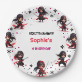 Assiettes En Carton Enfants style Ninja fille anniversaire (Devant)
