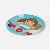 Assiettes En Carton Enfants Sur Un Avion (Angle)