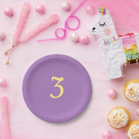 Assiettes En Carton Enfants trois violet jaune (Fête)