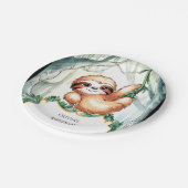 Assiettes En Carton Enfants Whimsical Sloth Anniversaire (Angle)