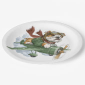 Assiettes En Carton English Bulldog Pilot Airplane (Angle)
