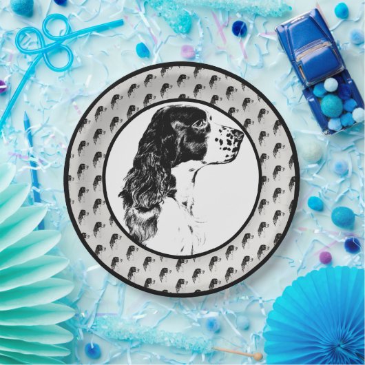 Assiettes En Carton English Springer Spaniel Dog Art Party (Fête)