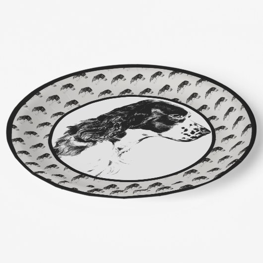 Assiettes En Carton English Springer Spaniel Dog Art Party (Angle)