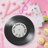 Assiettes En Carton Enregistrement noir vinyle retro (Fête)