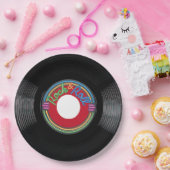 Assiettes En Carton Enregistrement Rock and Roll 45 tr/min (Fête)