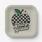 Assiettes En Carton Enseignant 3e année Retour à l'école (Recto)