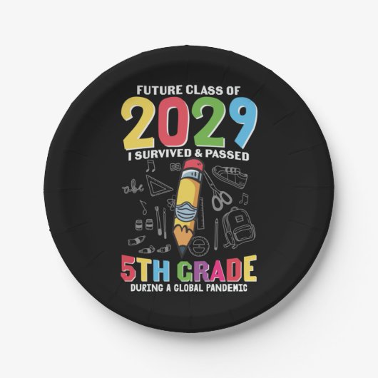 Assiettes En Carton Enseignant de 5e année 5e année pendant une année  (Devant)