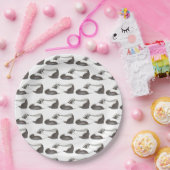 Assiettes En Carton Enseignant de danse de chaussure Oxford noir et bl (Fête)