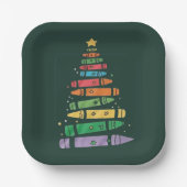 Assiettes En Carton Enseignant de Noël Crayon Tree Cute Lumière de Noë (Recto)