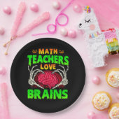 Assiettes En Carton Enseignants en mathématiques Cerveaux Squelette Co (Fête)