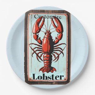 Assiettes En Carton Enseigne vintage homard Thunder_Cove