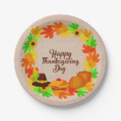 Assiettes En Carton Ensemble de correspondances Thanksgiving Green Gol (Devant)
