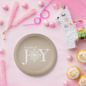 Assiettes En Carton Ensemble de Joy Neutral Winter Snow Baby shower (Fête)
