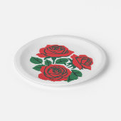 Assiettes En Carton Ensemble de Roses rouges Mariage officiel (Angle)