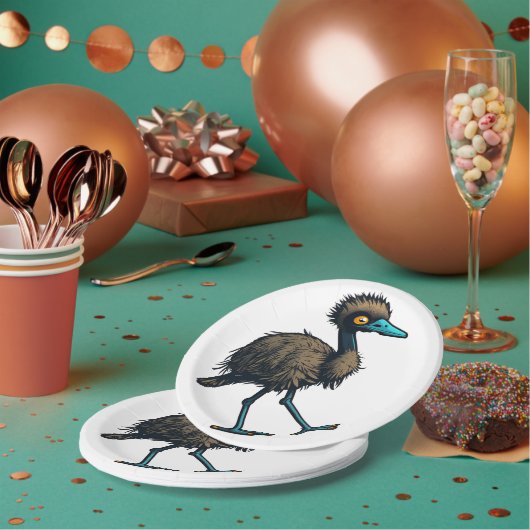 Assiettes En Carton Entendre Emu (Multi)