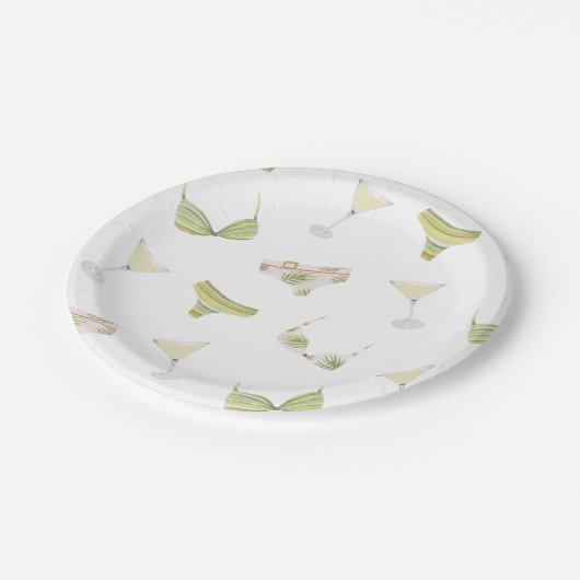 Assiettes En Carton Enterrement de vie de jeune fille Bikinis & Martin (Angle)