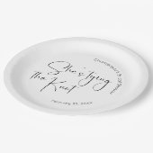 Assiettes En Carton Enterrement de vie de jeune fille écriture moderne (Angle)