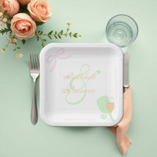 Assiettes En Carton Enterrement de vie de jeune fille Pickleball et Pr