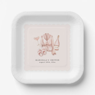 Assiettes En Carton Enterrement de vie de jeune fille Pyjama & Prosecc