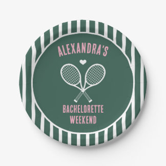 Assiettes En Carton Enterrement de vie de jeune fille Tennis vert prep