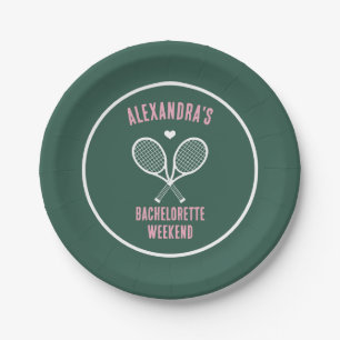 Assiettes En Carton enterrement de vie de jeune fille Tennis vert prép
